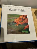Front cover of the art book showing colorful orange maple leaves over a green background.
