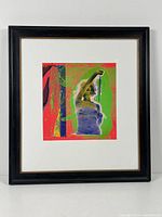 Full view of framed silkscreen print showcasing the art piece, matting, and frame.