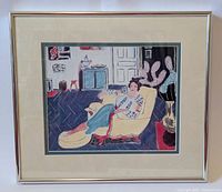 Front view of framed print showing the art piece and frame, capturing the entire composition and colors.