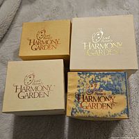 Four Lord Byron's Harmony Garden boxes showing brand and collection name from top down.