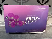 Front side of the FROZ-CUP 2.0 box showing 6 pods image and branding.
