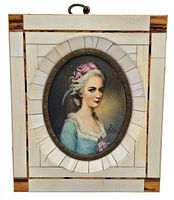 Front view of framed miniature portrait showing overall appearance