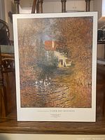 Full view of the Claude Monet print plaque showing the artwork and white border with Clark Art Institute text.