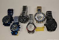 Group of six Invicta wristwatches, assorted models