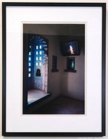 Front view of the framed chromogenic print showing detailed interior window architecture and wall art of Udaipur palace.