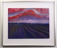 Framed original watercolour showing full artwork and frame, captured straight on showing condition and colors.