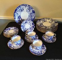 Full assortment of dinner plates, lunch plates, fruit nappies, tea cups & saucers, coffee cups & saucers