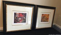Both framed prints side by side, showing their size, frame style, and matting.
