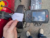 Close-up of control unit display and button interface