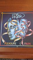 Front cover of Dr. Hook's "Pleasure & Pain" vinyl record showing colorful artistic depiction of two faces with ribbons.
