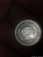 Obverse side of the coin featuring a stylized tree labeled as the Tree of Life with Arabic script and the date '1983'. The coin is silver-colored with detailed engraving.