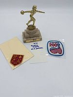 Trophy and both patches full view