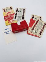 Viewer, film cards and envelope grouped together