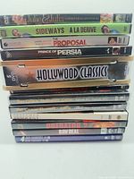 Stack of DVDs showing all spines