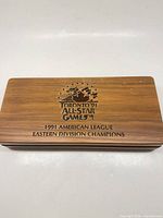 full view of closed box top showing engraving