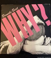 Cover of Bronski Beat's Why? album with pink text and grayscale image of a person.