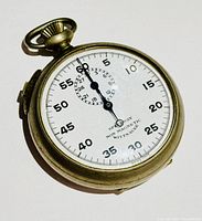 Front view of vintage Wittnauer pocket watch showing white dial with Arabic numerals, inner 24-hour subdial, and 'Speedway Non Magnetic Wittnauer' markings.