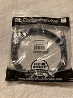 High definition 3G-SDI BNC to BNC cable sealed in its original packaging with Comprehensive branding and lifetime warranty logo.