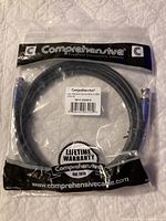 Original sealed packaging of the 6ft Comprehensive 3G-SDI BNC to BNC cable showing brand, product name and warranty info.