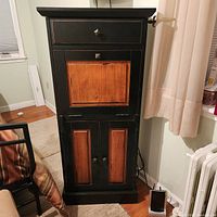 Front view of Casabelle MailCenter cabinet with drawer and closed mail compartment and lower doors.
