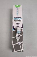 Front view of the grout repair kit box showing brand Pentus, product name, weight 8.8oz (250g), and color white.
