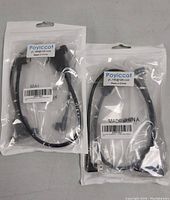 Two sealed Mini USB-C extension cables in clear plastic packaging with 'Poyiccot' labels visible.