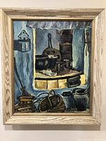 Full frontal view of framed painting