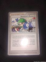 Photo of the 2007 Roseanne's Research Pokemon Supporter Card showing front artwork and text.