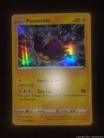 Front view of the Pincurchin holographic Pokemon card showing image, attacks, and details.