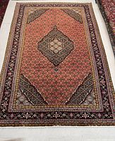 Full top-down view of rug showing overall pattern and condition