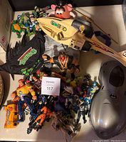 Overhead view of all toys on surface