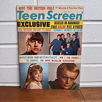 Front cover of the June 1965 Teen Screen magazine featuring The Beatles, Herman's Hermits, Hayley Mills and David McCallum.