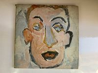 Front cover of the album showing abstract painted portrait of a face.