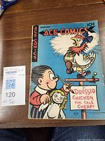 Front cover of Ace Comics No. 119 with colorful cartoon illustration and clear text showing date and price.
