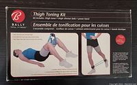 Box of Bally Thigh Toning Kit showing product details and images with torn and worn box condition.