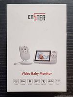 Box of EnSter video baby monitor showing product image and features