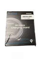Box for Samsung Wireless Charging Stand, showing front with branding and Fast Charge logo