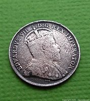 Obverse side of the 1902 Canada 5 Cents coin showing Edward VII portrait and inscriptions.