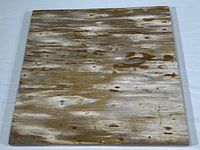 Top view of the flat stone board showing the unique wood grain pattern with various natural tones and textures.