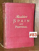 Front cover of the red hardcover book titled 'Baedeker's Spain and Portugal'.
