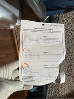 Instruction sheet showing adjustment steps for the Timber Ridge camp lounger.