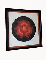 Front view of framed print with circular geometric design