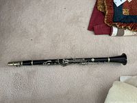 Overview of clarinet assembled on carpet