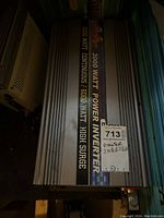 Top side view showing the model and power ratings labels on the inverter.