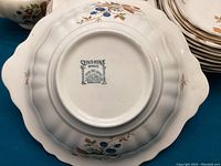 Bottom of plate showing J & G Meakin Sunshine pattern mark and registration numbers