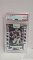 Front of the 2023 Panini Absolute Will Levis rookie football card graded PSA 10 Gem Mint, showing player image and card details.