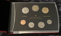 Overview of all 7 coins displayed in clear protective holder with Royal Canadian Mint logo and labeling for specimen set.