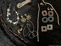 Overview of mixed lot on black background