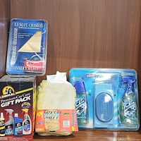 Photo of Tanner's Select premium chamois, Armor All premium car care gift pack, and wash mitt pack