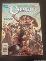 Front cover of Conan Saga Volume 1 Number 80 comic book showing Conan in battle with other warriors on horseback, detailed colorful illustration.